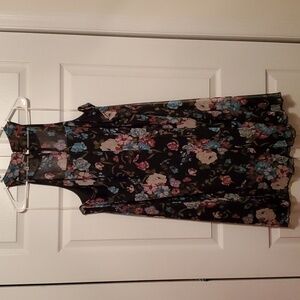NWOT Avenue Black Floral Sleeveless Halter Dress Plus Size 30/32